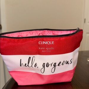 Clinique Red and Pink Cosmetic Pouch